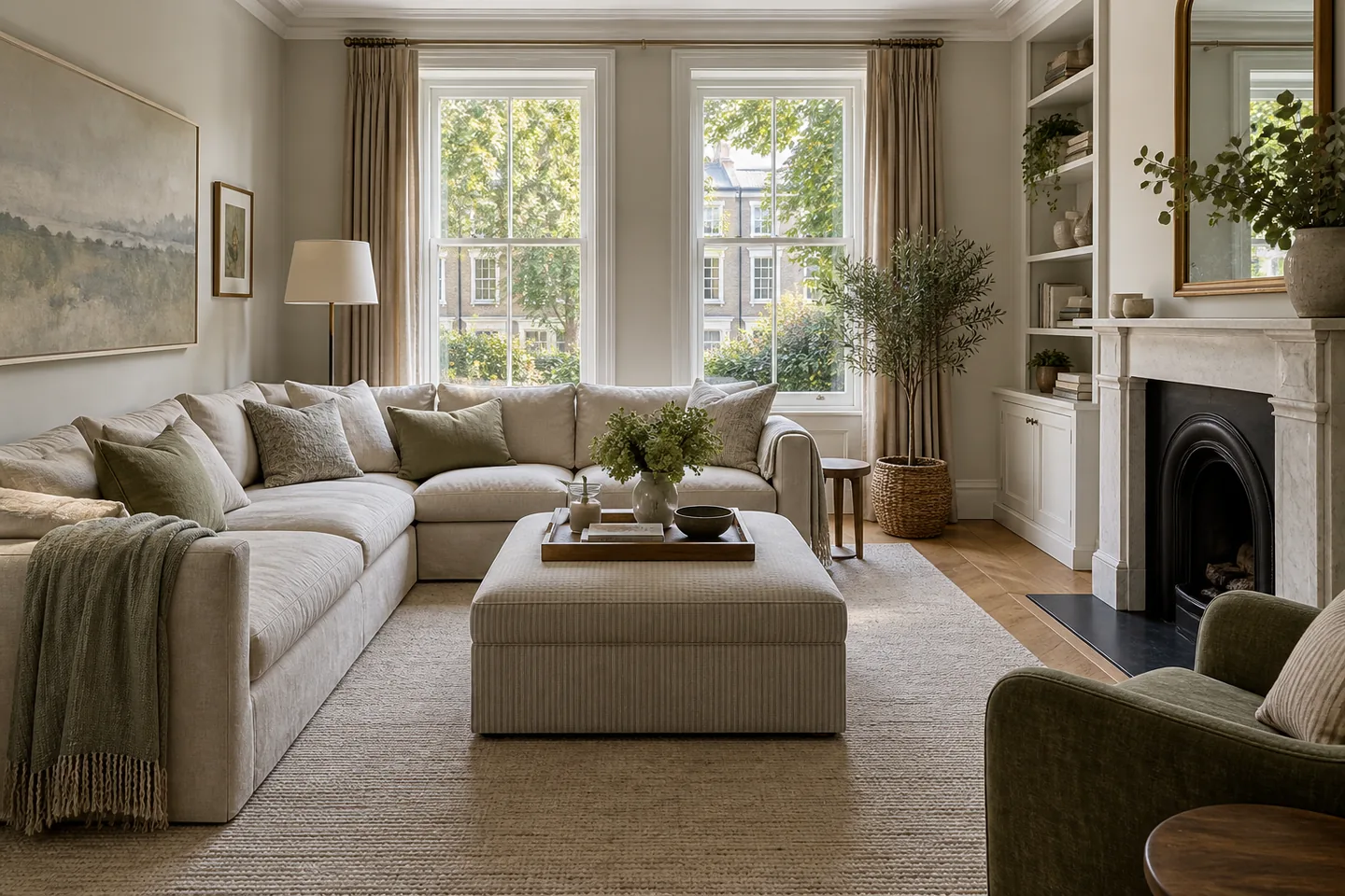 Tidy Fulham living room prepared for a tenancy handover