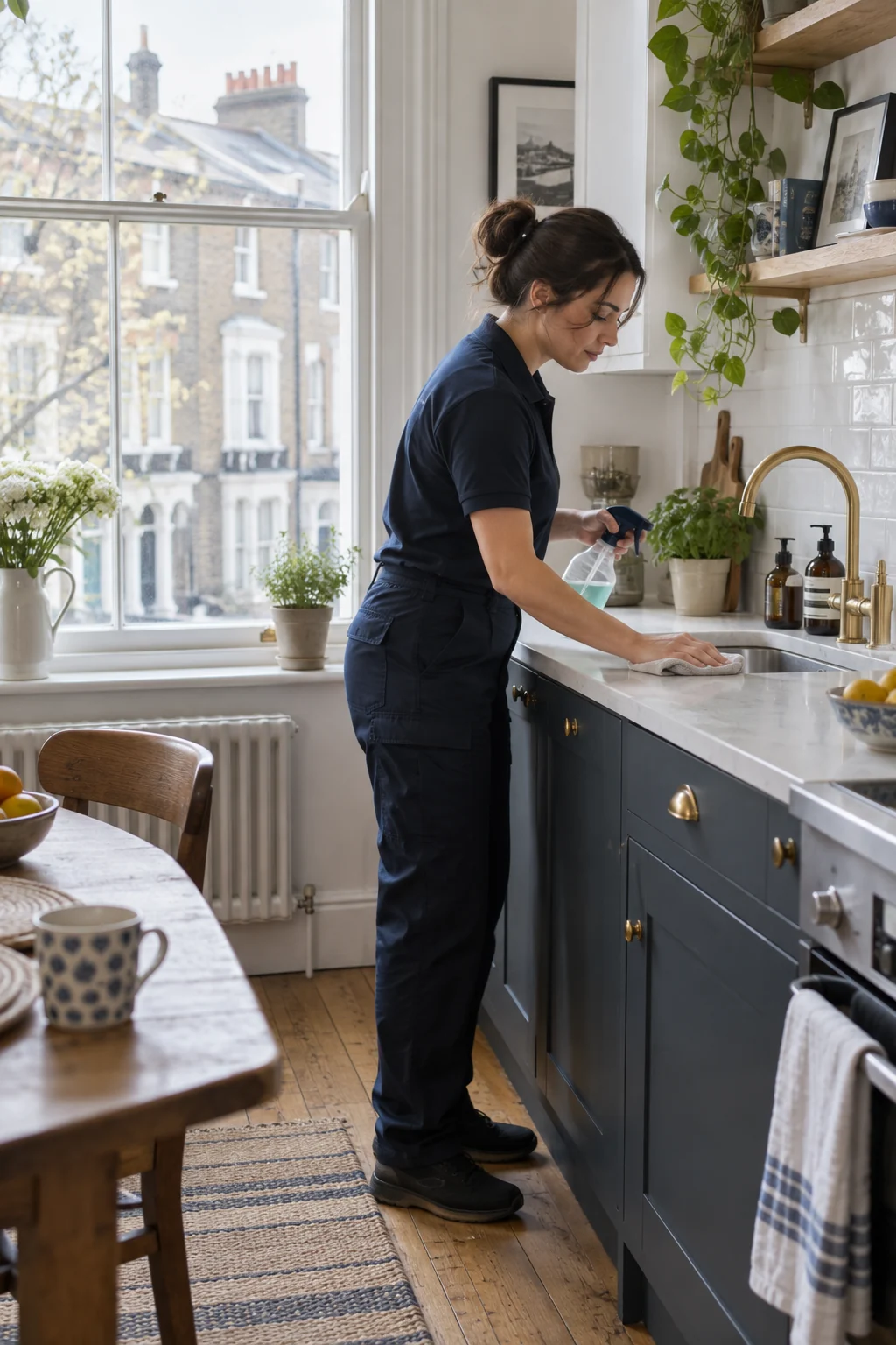 Detailed professional cleaning in a Fulham kitchen