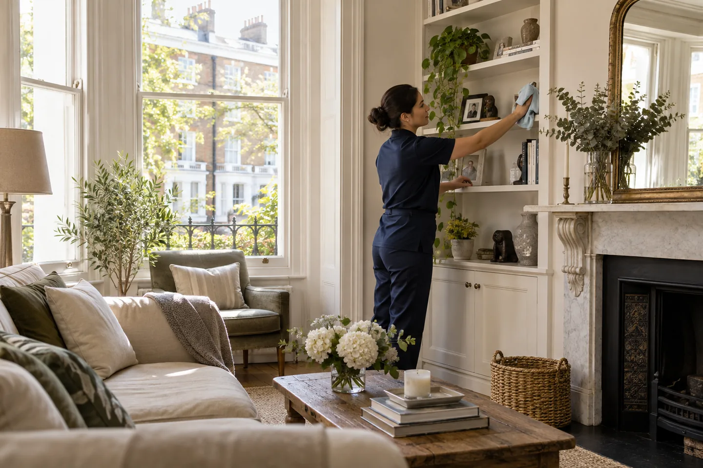 Cleaner preparing a Fulham home for the end of a tenancy