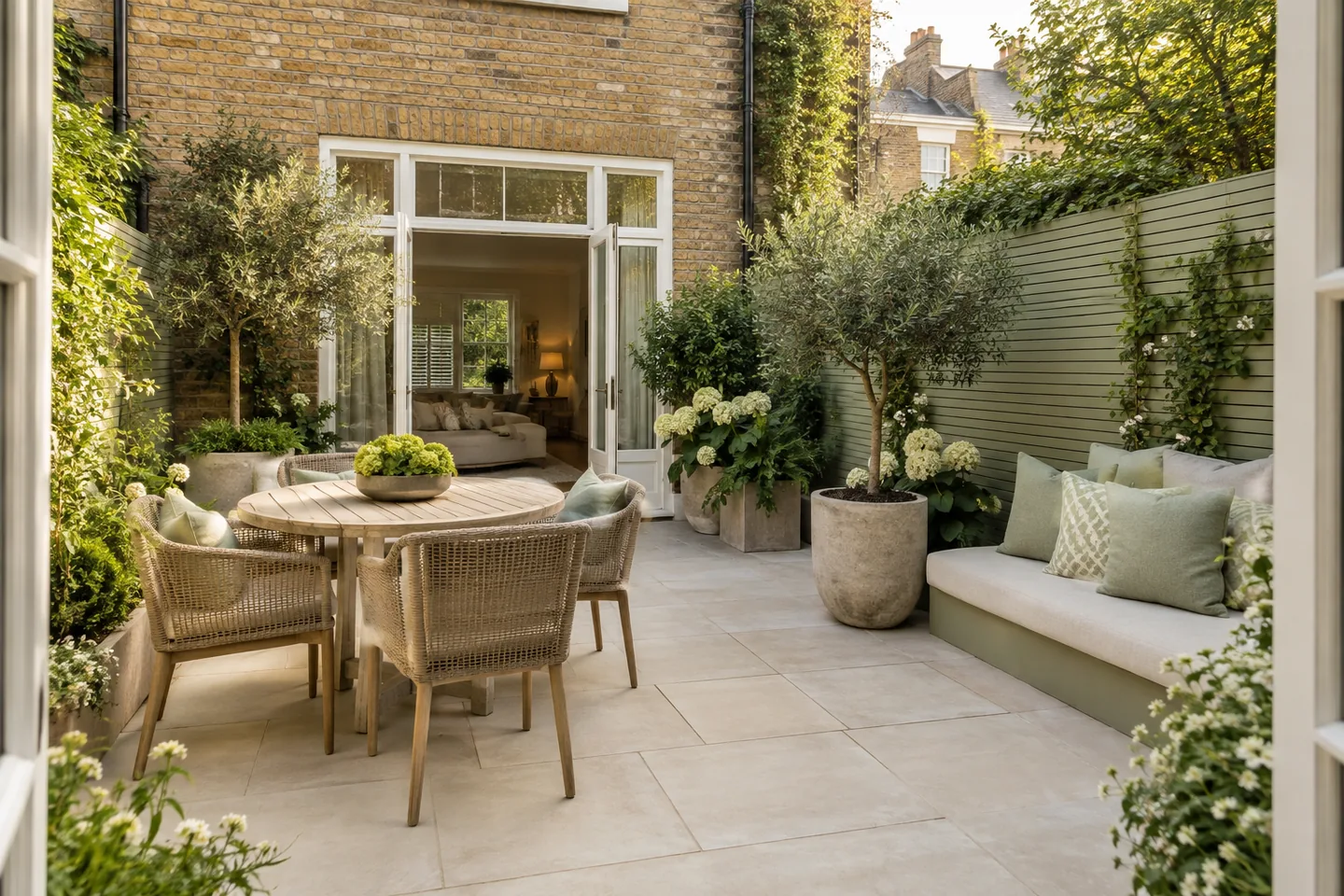 Clean small Fulham patio ready to use